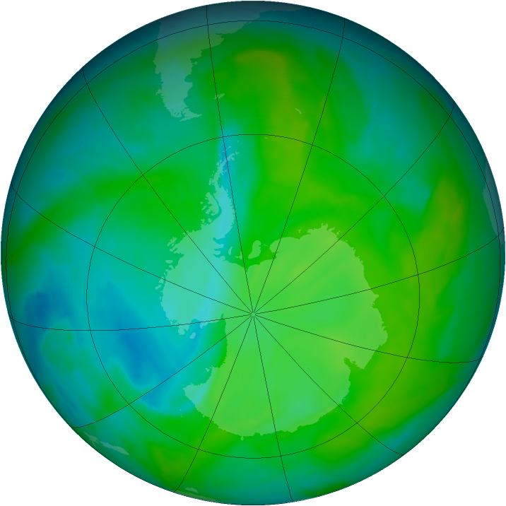 Antarctic ozone map for 29 November 2013